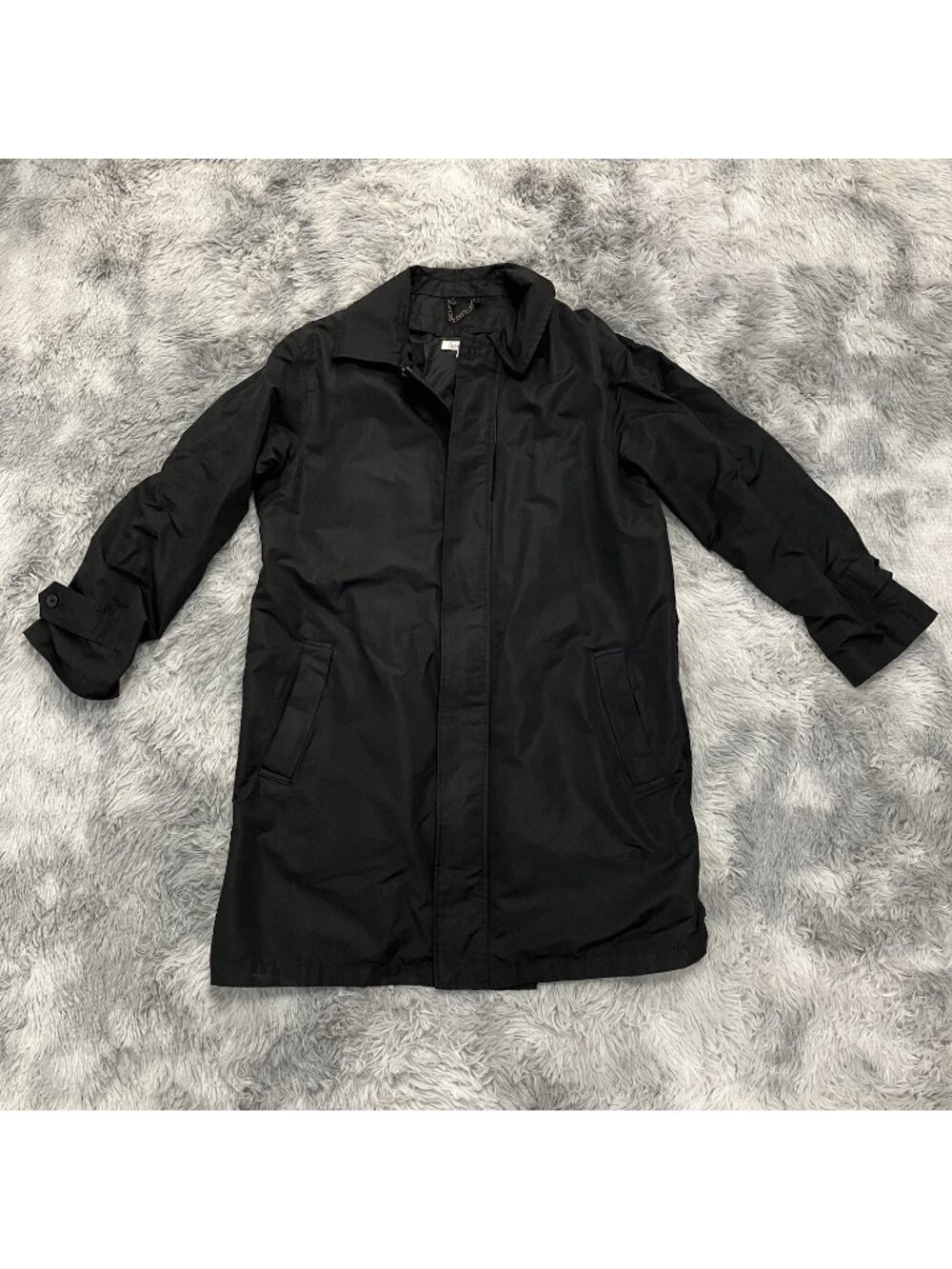TravelSmith Black Trench Coat Jacket Size M Rain Shell Length 37” - Picture 1 of 6